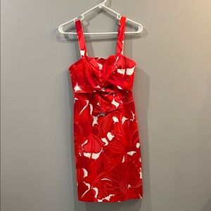 Trina Turk Red and White Bustier Mini Dress